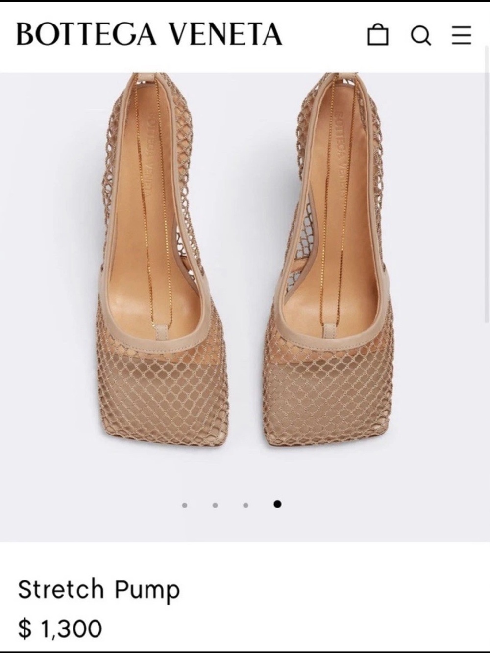 Bottega Veneta Nude Beige Mesh Stretch Pumps